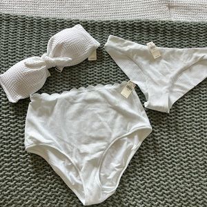 NWT White Aerie bikini top & 2 bottoms